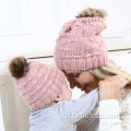 Cappello a maglia acrilica di mamma e bambino